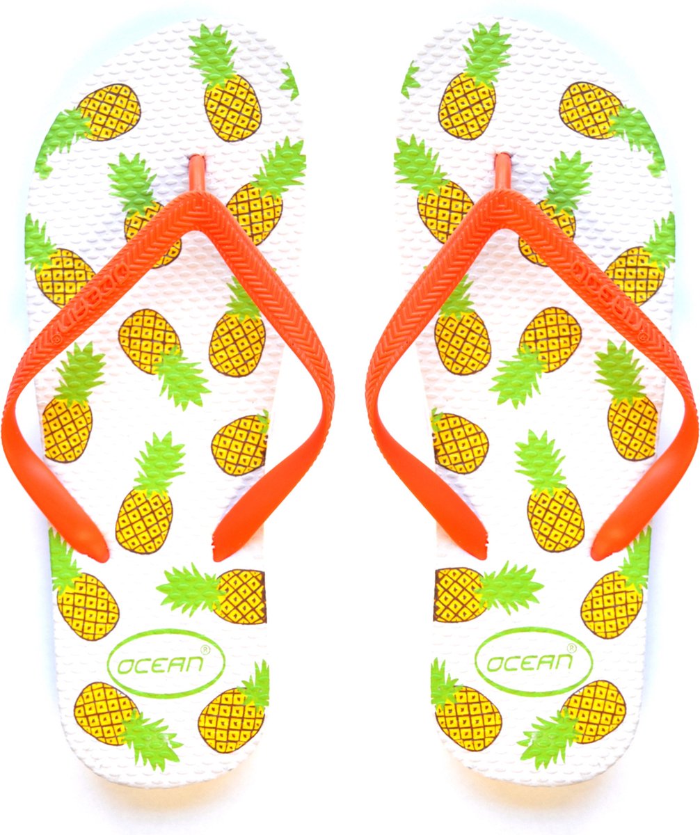 Ananas slippers wit - maat 38