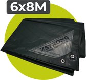 Xstrong Afdekzeil Pro - 6 x 8 m - 200g/m2 - Groen - 100% Waterbestendig en Scheurbestendig - voor daken, zwembaden, tuinmeubelen, voertuigen, fietsen, aanhangwagen