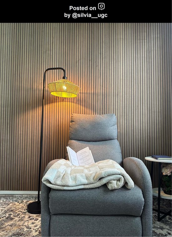 Lucide YUNKAI - Vloerlamp - Ø 40 cm - 1xE27 - Naturel - Japandi