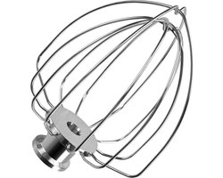 K45WW 6-Draads Garde voor KitchenAid 4.5-5 Quart Tilt-Head Stand Mixers Artisan & Classic Series van MMOBIEL - Roestvrijstalen Opzetstuk Eierklopper - Taart Mayonaise Garde - Vaatwasmachinebestendig