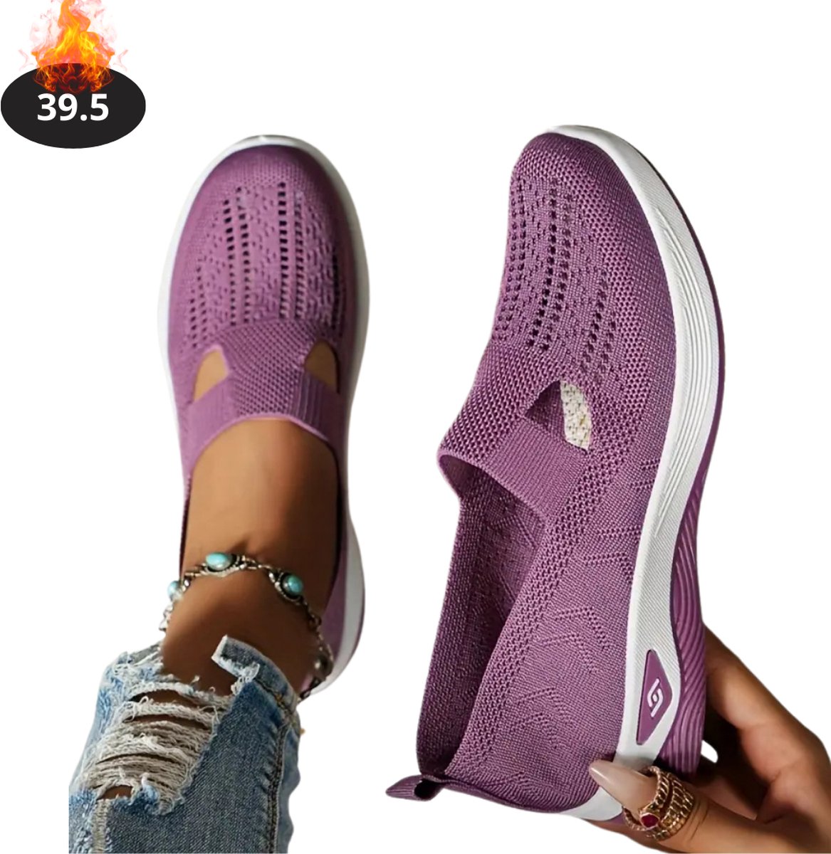 Livano Schoenen Dames Sneakers Comfortabel Slippers Casual Volwassen Paars