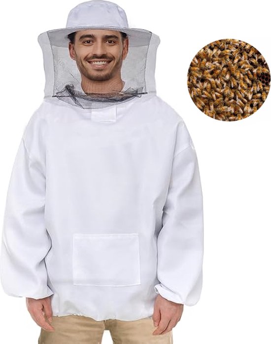 URBANSBEE Imkerjas van professioneel katoen met ronde hoed masker URBANSBEE Imkerjas van professioneel katoen met ronde hoed masker