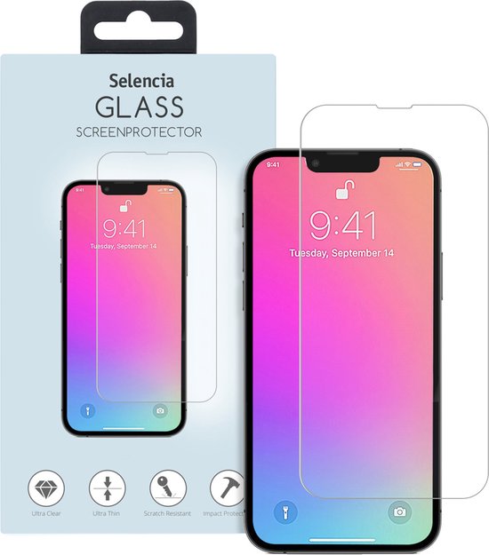 Selencia Screen protector - Geschikt voor iPhone 14 / 16e / 13 / 13 Pro - Gehard Glas Screenprotector