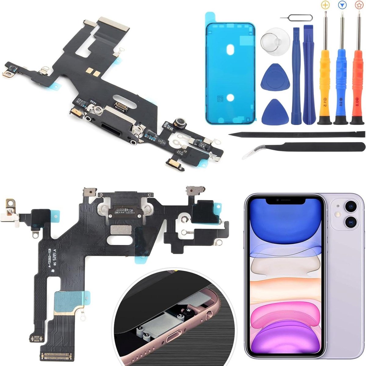 Oplaadbus compatibel met iPhone 11 - USB Dock Connector - Flex kabel laadpoort - vervanging .