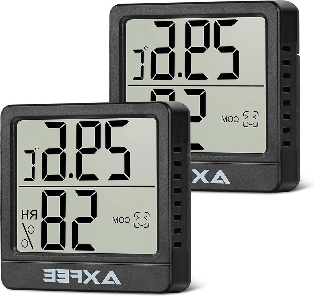Mini-lcd-thermometer digitale voor binnen - draadloos luchtvochtigheidsmeter - zwart - 3 stuks .