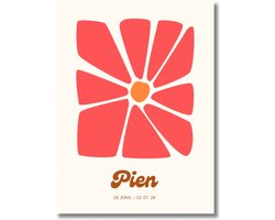 Kinderkamer poster - Gepersonaliseerd kraamcadeau - Naamposter - Pien | Babykamer | kinderkamer | Persoonlijk cadeau | geboorteposter / letterposter | Cadeau met naam | Kraamcadeau | Gepersonaliseerde poster | 30x40 cm