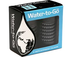 WatertoGo - Waterfilter 2 Stuks Filters Zwart – BPA Vrij - Geschikt voor alle formaten WatertoGo Waterflessen - Geschikt Voor Dagelijks Gebruik Met Behoud van de Essentiële Mineralen - Filtert Ook PFAS en Virussen