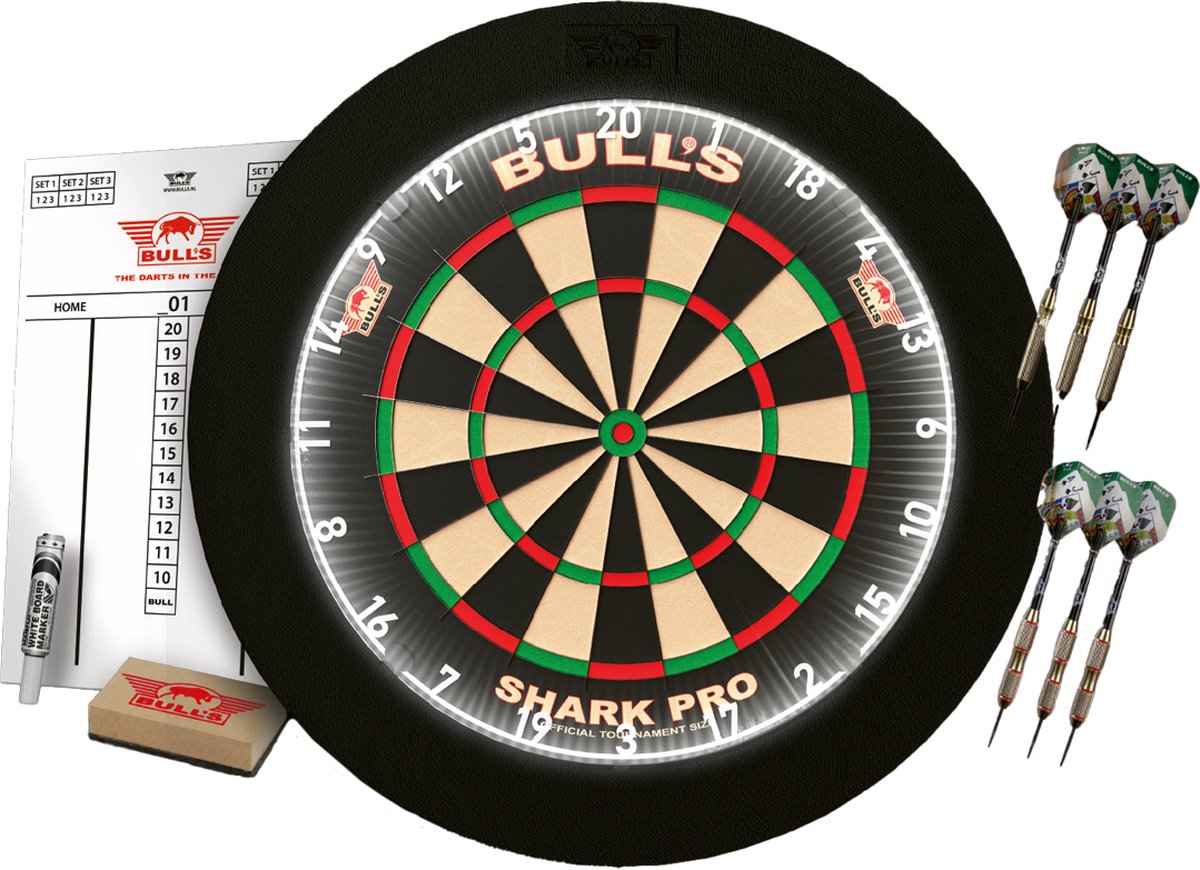 Bull's Domus Professionele Dartset - Complete set - Dartbord - Verlichting - Surround