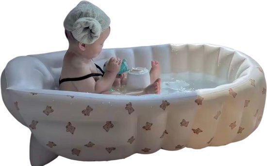 MazrekuHome® - Opblaasbaar bad - Badkuip - Opvouwbaar bad voor baby - 90x55x30 - Lief patroon - Voor binnen en buiten - Veilig en betrouwbaar van MazrekuHome — afbeelding 2