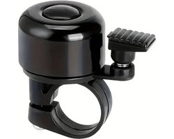 foto van Rieba® Fietsbel Universeel - Met Veerklepel - Bel Fiets - Binnendiameter 2.22 cm – Zwart