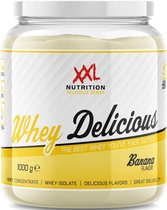XXL Nutrition - Whey Delicious - 80% Eiwit - Banaan - Wei Eiwitpoeder met BCAA & Glutamine, Proteine Poeder, Eiwit shake, Whey Protein - Diverse Smaken - 1000 gram (33 shakes)