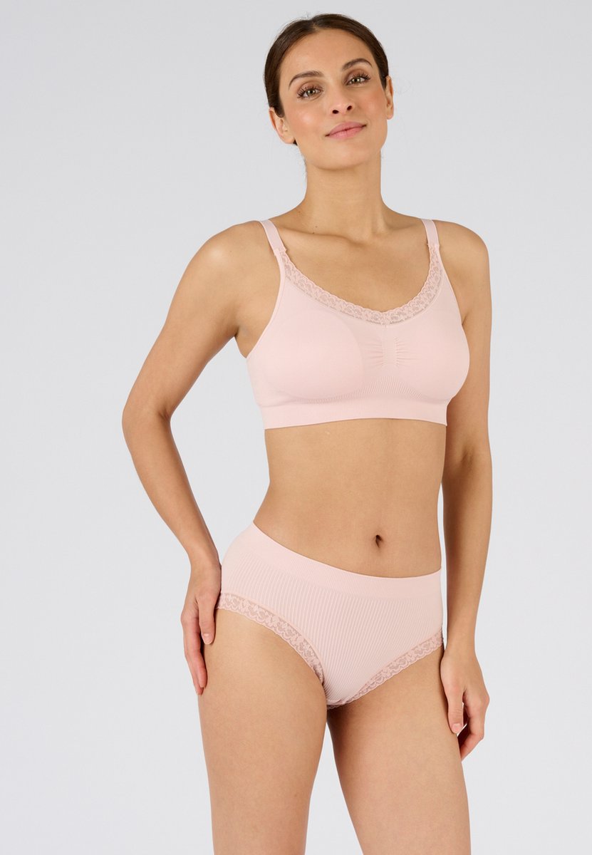 Damart - Set van 2 midislips - Dames - Roze - XL