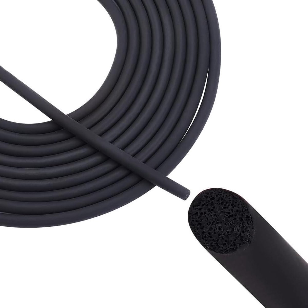 Zwarte Achterstang 6 mm Weerbestendig Synthetisch Rubber Kit - Paarder Weerstrip Afdichtingsdeur - Betonuitbreidingsvoegvuller - Gaten en Weerstrippen Deurafdichting GORGECRAFT 5 m .