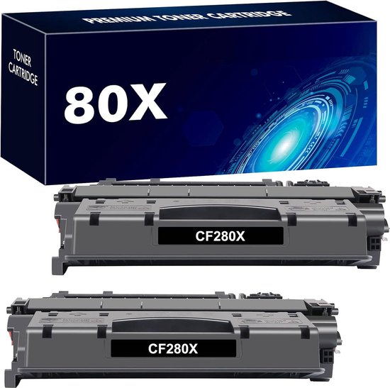 Paquet de 2 | Convient pour le toner HP CF280X 80X pour HP LaserJet Pro 400 M401 M401a M401d M401dn M401dne M401dw M401n MFP M425 M425dn M425dw M 401a M 401d M 401dn M 401dne M 401dw M 401n M 425dn M 425dw