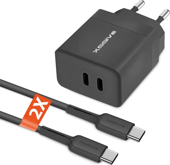 Usb C Stekker Met 2x Usb C Naar Usbc Oplaadkabel 1 Meter Snellader 