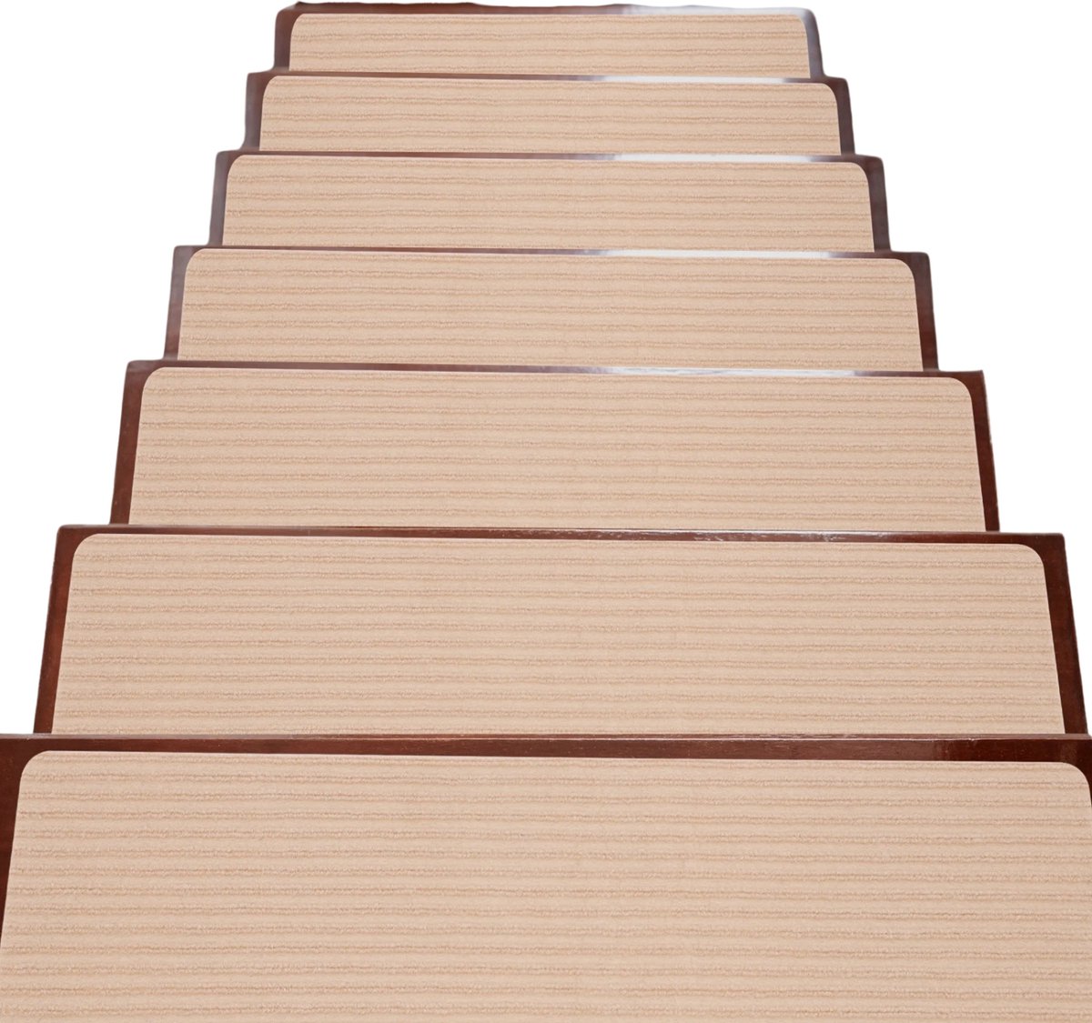 Botec trapmatten zelfklevend - trap matten - trapmat beige - Met Rubberen Achterkant en zachte bovenkant - 15 stuks van 76 x 20 cm