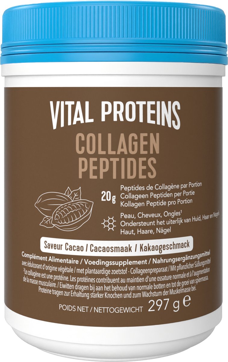 Goedkoopste Vital Proteins - Collageenpeptiden (gehydrolyseerd) Cacaosmaak - Suikervrij - Rundercollageen - 297 gram
