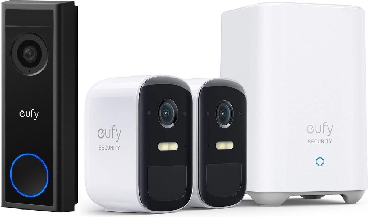 eufy C30 2K FHD Video Deurbel met Nachtzicht + eufy 2C Pro 2K set- Bundel