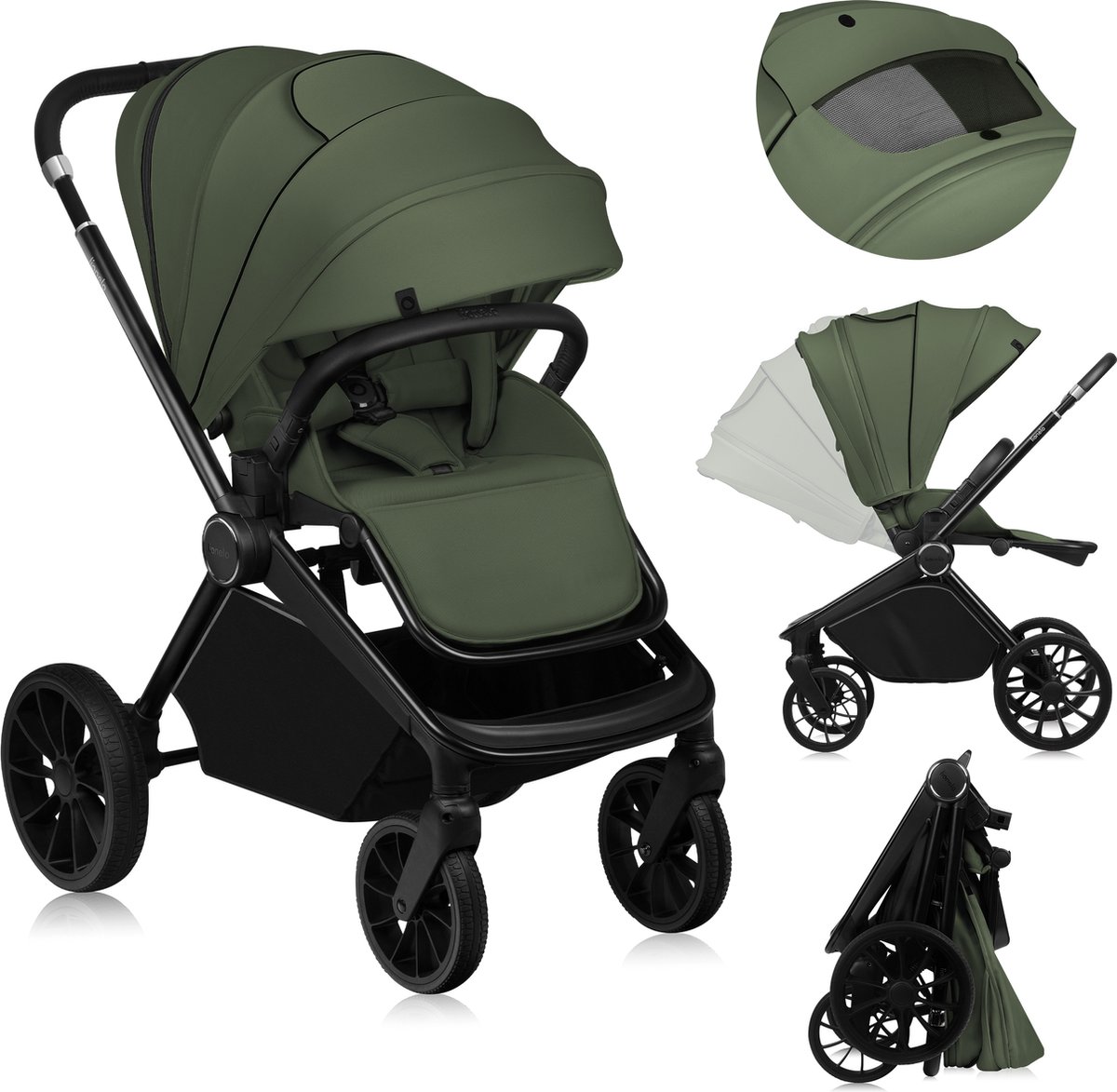 Lionelo Mika Plus Kinderwagen Lichtgewicht met XXL Kap - Lionelo - €289,99