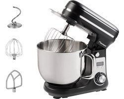 Bestron Keukenmachine - AKM2000BL - 65dB - 6 snelheden & turbomodus - 6L capaciteit - Zwart - 5 jaar garantie