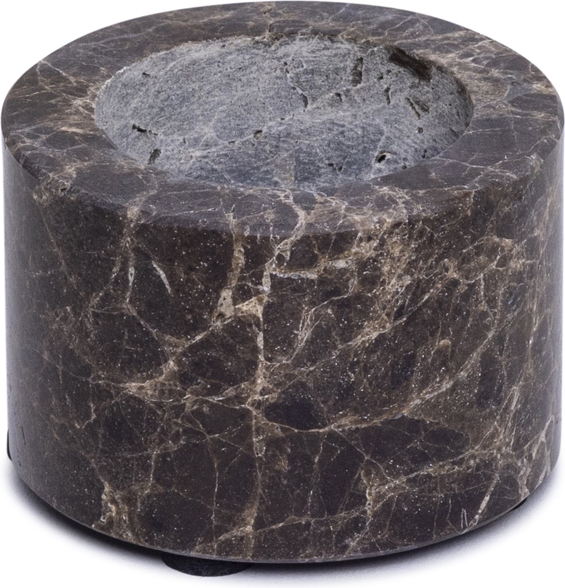 MOOISA - Marmer waxinelichthouder S Ø6x4cm bruin