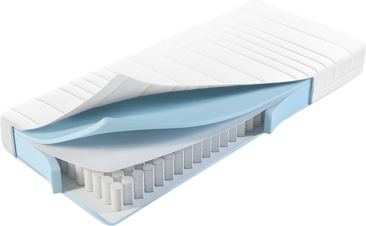 Densi Matras - 80x200 – Pocketveer - 7 comfortzones - Eenpersoonsmatras – HR Medium wit