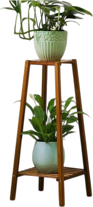 ByBusby® Plantes Rack - Support pour plantes - Bamboe - 2 niveaux