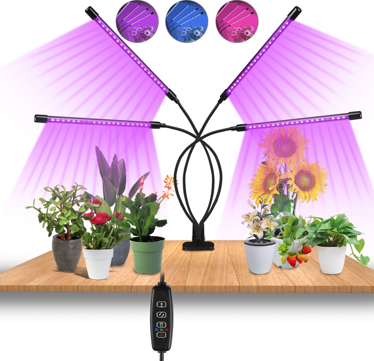 Kweeklamp LED Full Spectrum - Grow Light - Kweeklampen - Groeilamp - Led - Rood en Blauw Licht - Groei en Bloei - 80 Leds - 40W