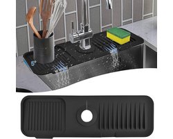 45cm - Spatbescherming voor gootsteen - Anti lek tray Keuken Badkamer - Wastafel Splash Bescherming - Siliconen Kraanmat - Accessoires Voor aanrecht - Siliconen Mat voor Kraan - Keuken Accessoires-Gootsteenmat