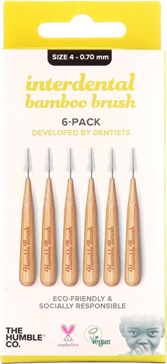 The Humble Co. Interdental borstel 0.70 mm geel (6 stuks)
