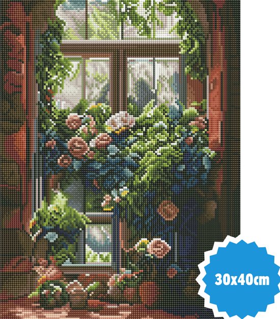F4B Diamond Painting Trein naar Kasteel - 40x40cm