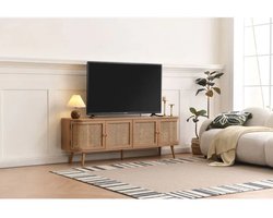 Mobistoxx Tv-meubel CARAMELLO - 4 deuren - bruine eik/rotan - 160cm