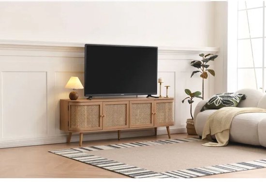 Mobistoxx Tv-meubel CARAMELLO - 4 deuren - bruine eik/rotan - 160cm