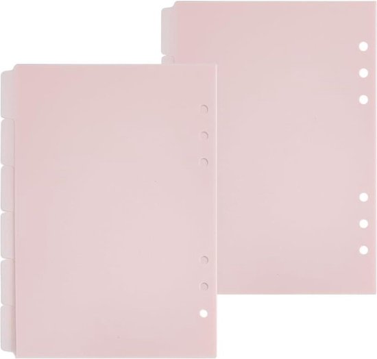 DY.2ten 12 vellen tabbladen A7, kunststof, voor mini-map, scheidingswand, 6 gaten, voor notitieboekplanner (zwart, 12,6 x 8,1 cm