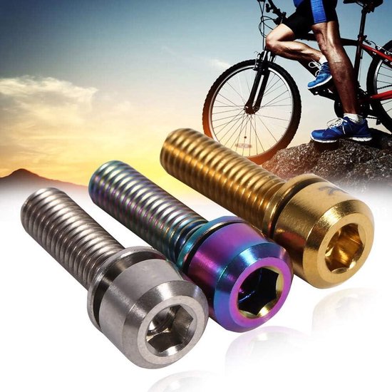 Waterfles Bouten, 5 stks/pak Titanium Legering M5*12 Fiets Bidonhouder Bouten M5*10 Schijfrem Schroeven(M5*10-Doel Waterfles Bouten, 5 stks/pak Titanium Legering M5*12 Fiets Bidonhouder Bouten M5*10 Schijfrem Schroeven(M5*10-Doel