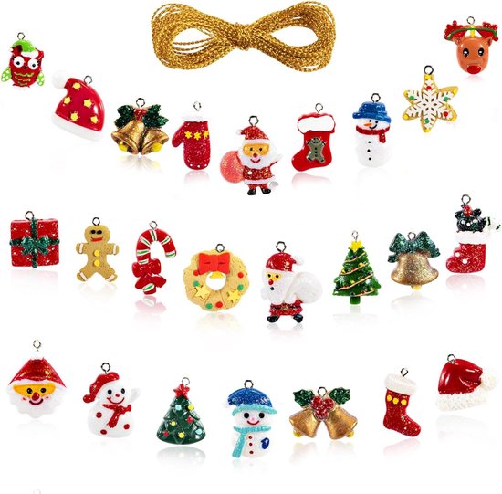 Lot De 210 Mini Figurines De Noël En Résine – 7 Styles (sapin, Bonhomme De Neige, étoile…) Pour DIY Et Maison De Poupée