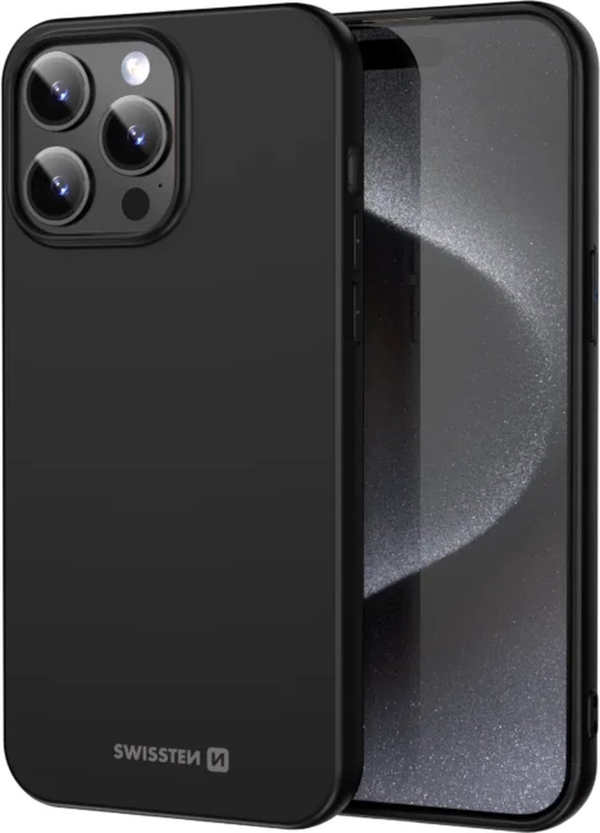 Swissten Soft Joy Apple iPhone geschikt voor 16 Plus Hoesje - Zwart