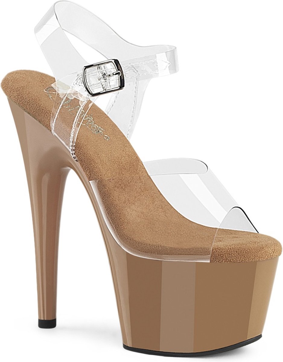 Pleaser ADORE-708 Sandaal met enkelband 37 Shoes Transparant Bruin