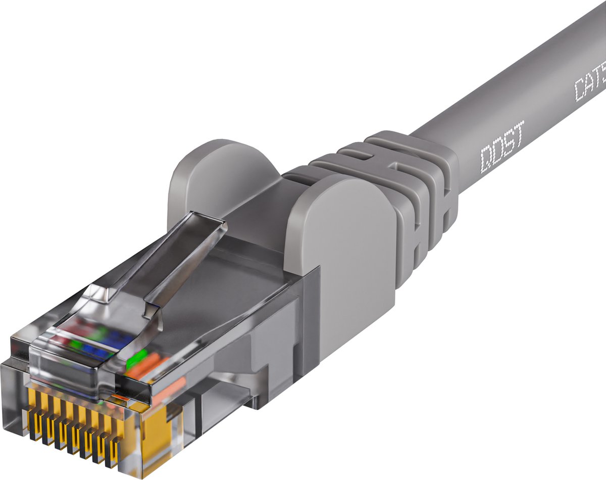 Qost - CAT5e internetkabel - CCA / UTP - 1 Gbps / 100 MHz - RJ45 Connectoren - Patchkabel / Netwerkkabel - 25 meter - Grijs