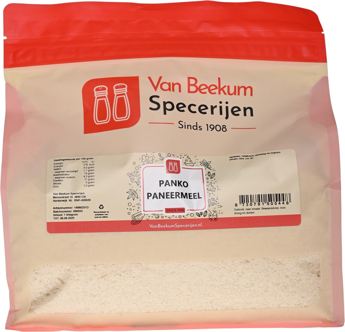 Goedkoopste Van Beekum Specerijen - Panko Paneermeel - 800 Gram (hersluitbare stazak
