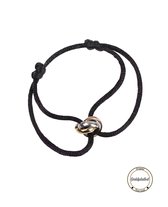 Soraro Tricolor Armband | Zwart | Goldplated | Soraro Armbanden | Cadeau voor haar | verjaardag vrouw