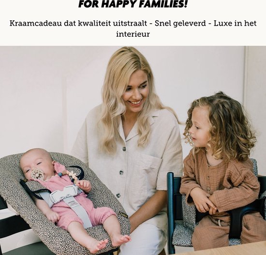 Ukje newborn hoes geschikt voor Stokke Tripp Trapp & Kidsmill newborn set - Perfecte pasvorm - Waterafstotende voering - Makkelijk wasbaar - Zachte gordelbeschermers - Zand luipaard van Ukje — afbeelding 4
