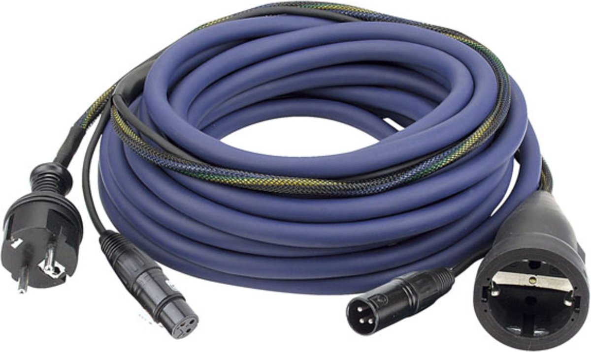 DAP Audio DAP Audio Power/Signaal kabel Schuko male - Schuko female & XLR female - XLR male, 10 meter Home entertainment - Accessoires