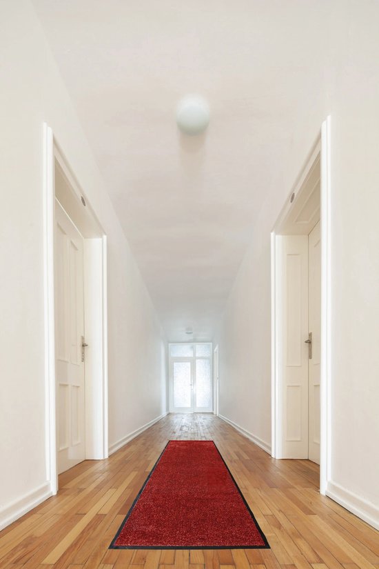 JYG Paillasson Runner Cleanwash Rouge 90x200cm - coureur sec - antidérapant - coureur d'entrée - coureur d'escalier - pare-chocs 4 côtés