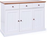 Wright dressoir 3 deuren, 3 lades wit, bruin.