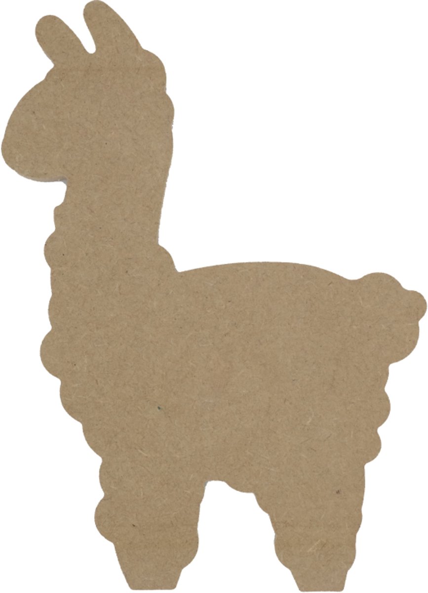 Gomille MDF figuur lama knutseldecoratie 26 cm creatief speelgoed.