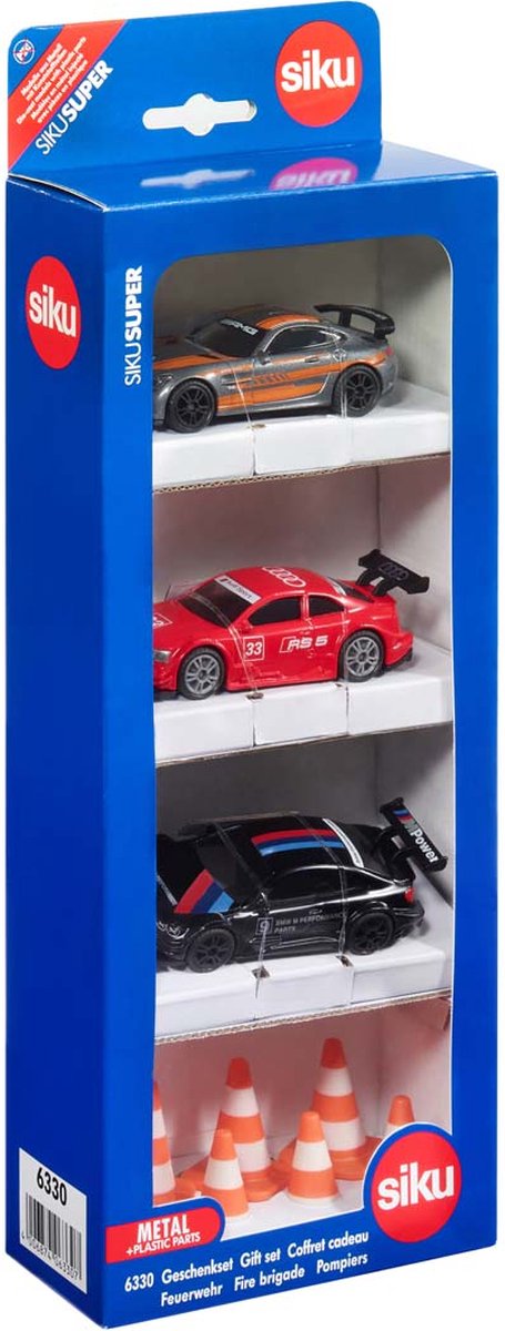 SIKU Super Cadeauset Race: 3 raceauto's met kegels thumbnail 6