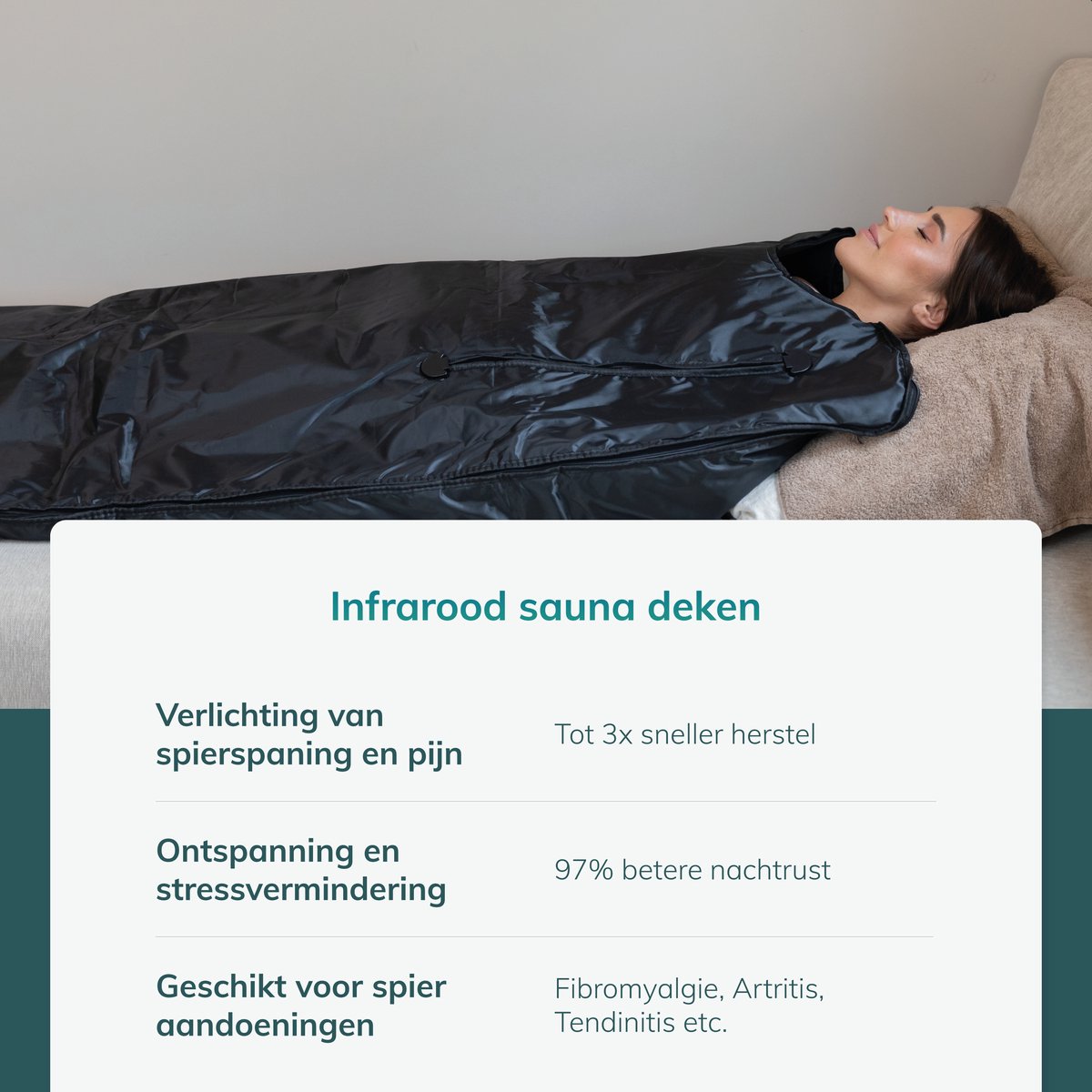 Afbeelding 2 van Soft & Silky Infrarood deken - Infrarood - Sauna - Paneel - Warmtedeken - Elektrische Deken - Fibromyalgie - Infrarood Verwarmingspaneel - Verwarming - Infraroodlamp - Therapie