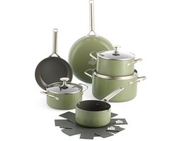 Sublime 8-delige pannenset Olive Green