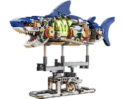 foto van Mechanische Bouwpakket Haai - Constructiespeelgoed - Bouwblokjes Model